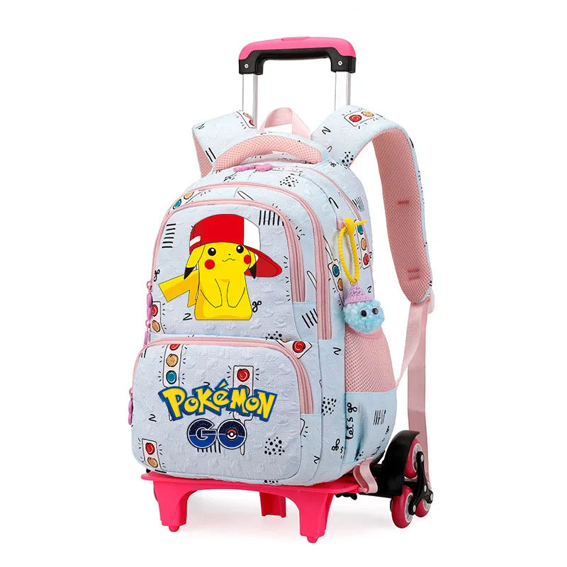 Cartable à Roulette 2 en 1 Détachable 6 Roues Compartiment Laptop