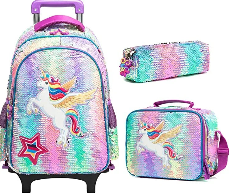 Cartable à Roulette 25L Polyester Imperméable Set