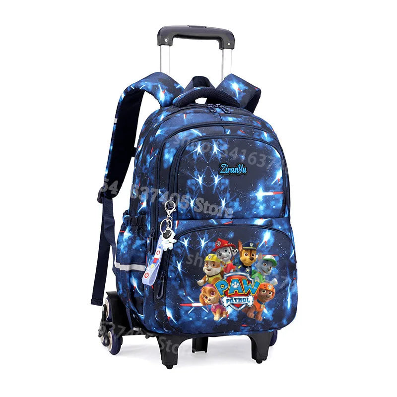Cartable à Roulette Chiots Sauveteurs 6 Roues Fond Étoilé