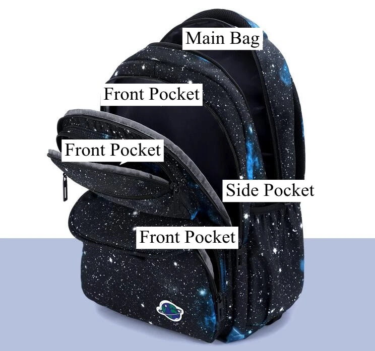 Cartable à Roulette Espace 40cm Compact Étoiles