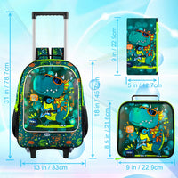 Cartable à Roulette Dinosaure 48cm Lunch Box Isotherme