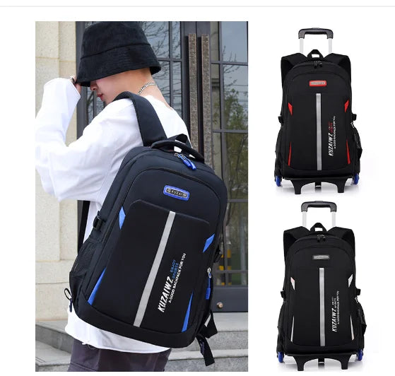 Cartable à Roulette Garçon 50cm Chariot Détachable