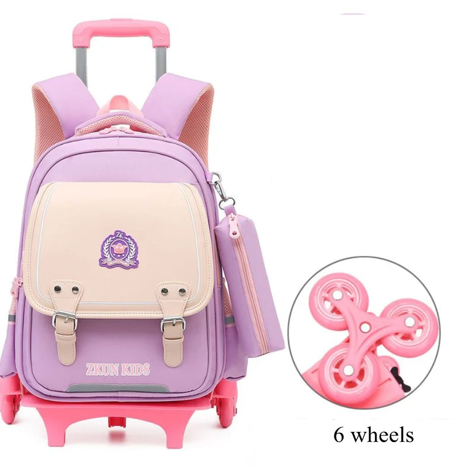 Cartable à Roulette Garçon 43cm PU Imperméable Roulettes