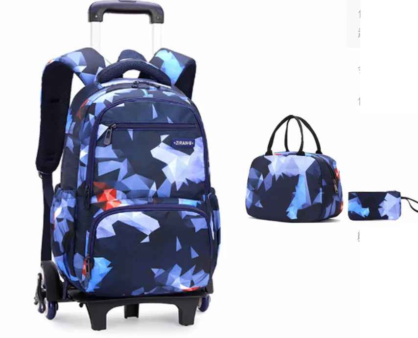 Cartable à Roulette Primaire 42cm 6 Roues Set 3 Pièces