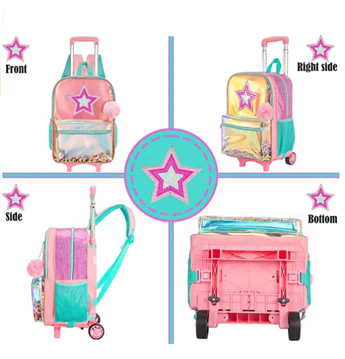 Cartable à Roulette 25L Polyester Imperméable Set
