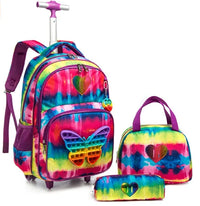 Cartable à Roulette Grand 48cm Ultra-Léger Set Fille