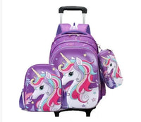 Cartable à Roulette Licorne 46cm Paillettes