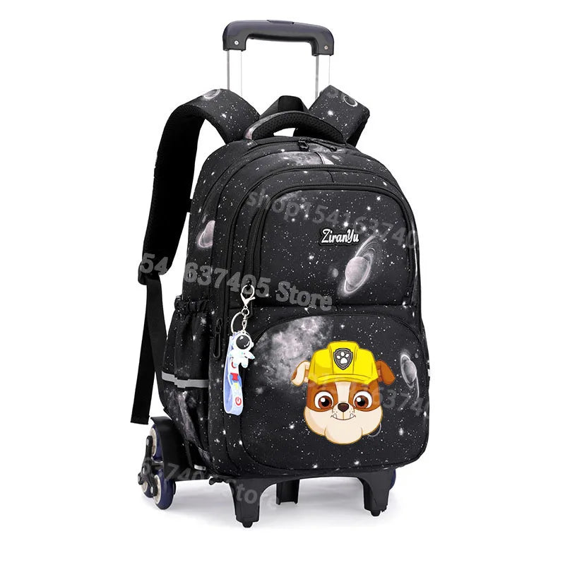 Cartable à Roulette Chiots Sauveteurs 6 Roues Fond Étoilé