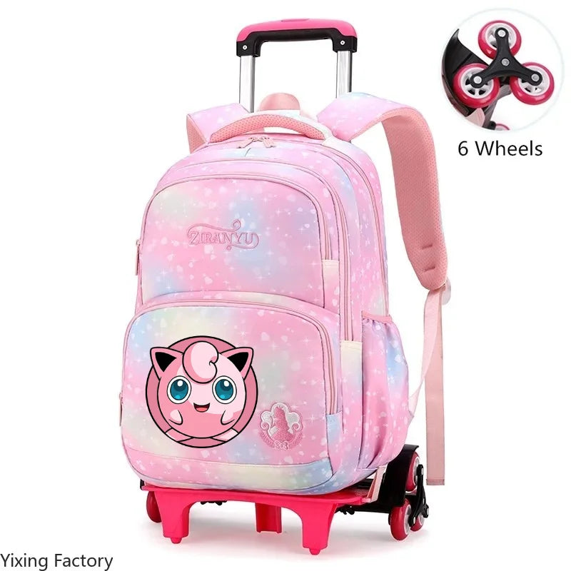 Cartable à Roulette Pokémon 45cm 6 Roues Multi-Poches