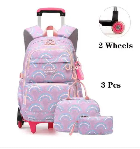 Cartable à Roulette Grand 52cm Set 3 Pièces Waterproof