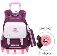 Cartable à Roulette Garçon 43cm PU Imperméable Roulettes
