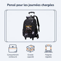 Cartable à Roulette Sorcier 6 Roues Compartiment Laptop Monte-Escaliers