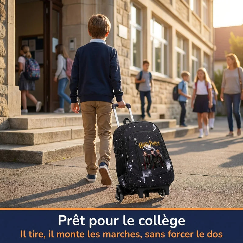 Cartable à Roulette Sorcier 6 Roues Compartiment Laptop Monte-Escaliers