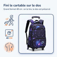 Cartable à Roulette Espace 48cm Planètes Oxford