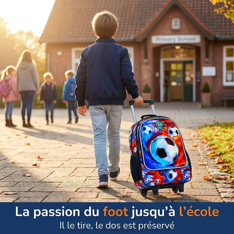 Cartable à Roulette Football 45cm