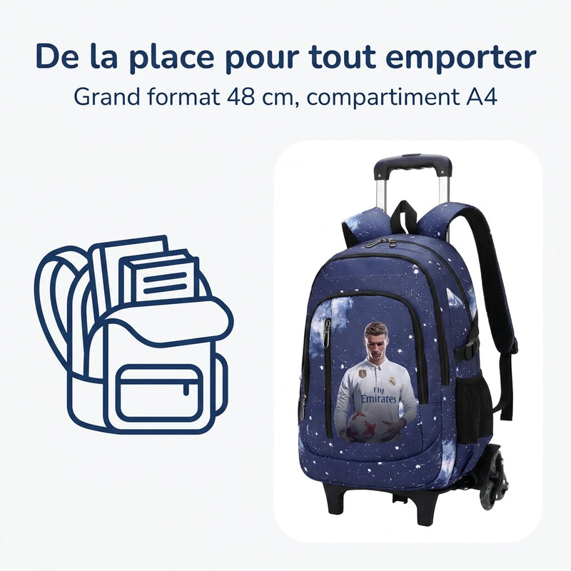 Cartable à Roulette Football 48cm Nylon