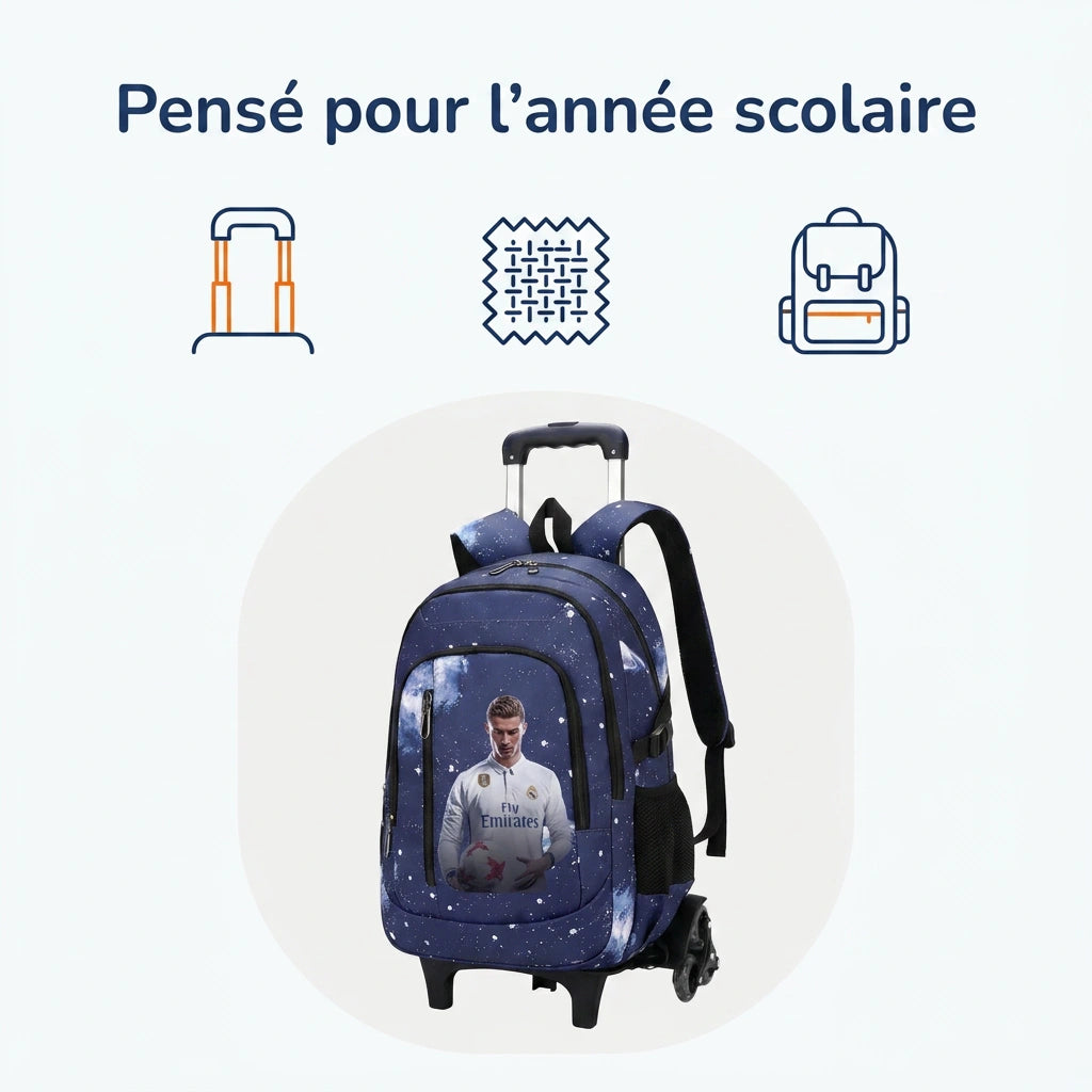 Cartable à Roulette Football 48cm Nylon