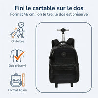 Cartable à Roulette Fille 18 Pouces Set 3 Pièces