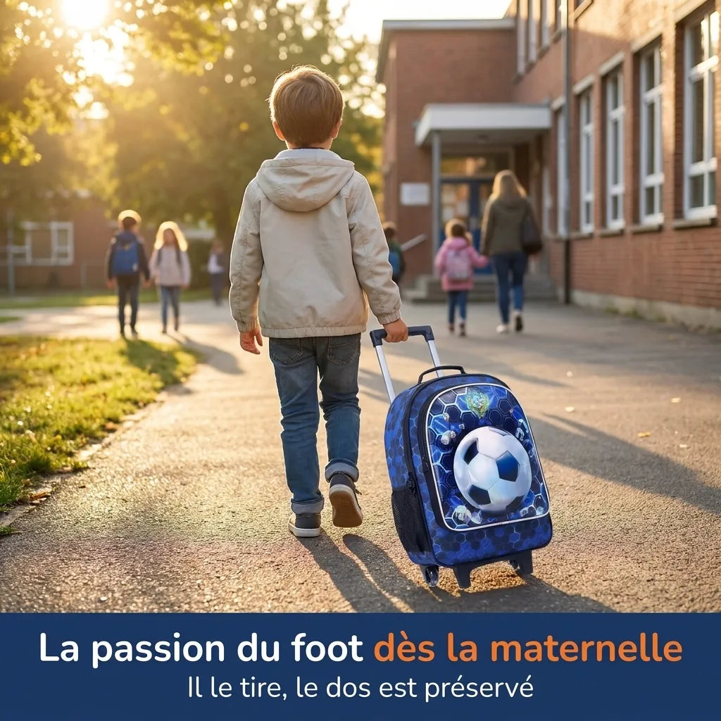 Cartable à Roulette Football 42cm Compact