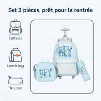 Cartable à Roulette Fille 42cm Compact Roulettes Silencieuses