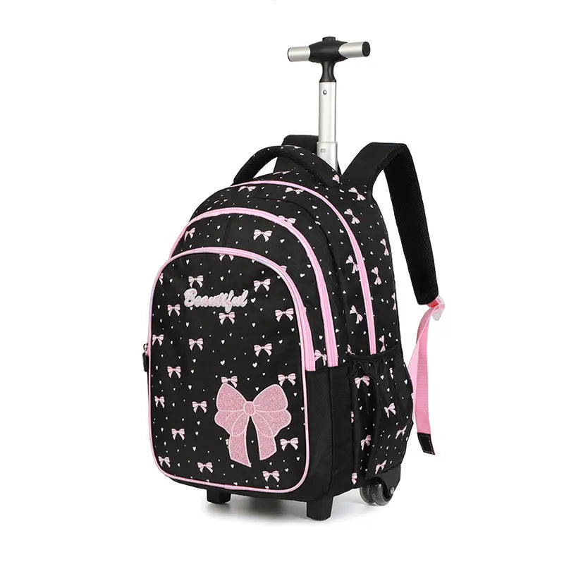 Cartable à Roulette Chipie 45cm Fille Nœuds Set 3 Pièces