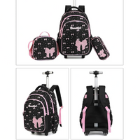Cartable à Roulette Chipie 45cm Fille Nœuds Set 3 Pièces