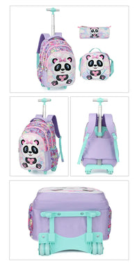 Cartable à Roulette Fille 44cm Set 3 Pièces