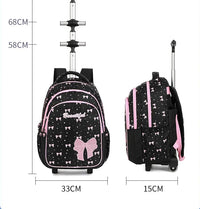 Cartable à Roulette Chipie 45cm Fille Nœuds Set 3 Pièces